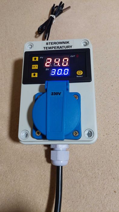 * Gotowy STEROWNIK - REGULATOR  230V z sondą temperatury *
