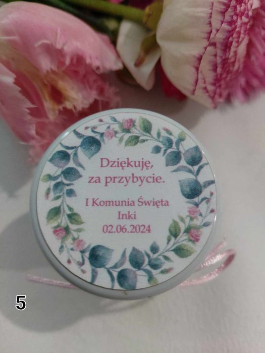 Słodkie podziękowanie na każdą okazję Komunia Chrzest Ślub urodziny