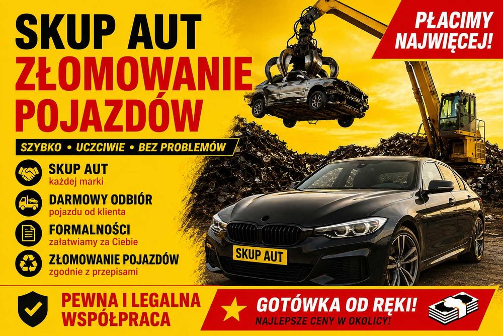 Skup aut ZŁOMOWANIE pojazdów Skierniewice