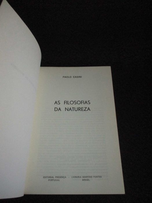 Livro As Filosofias da Natureza Paolo Casini 1979