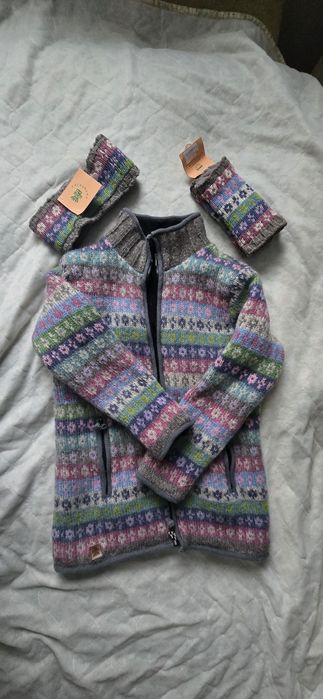 Pachamama sweter, rękawiczki i opaska