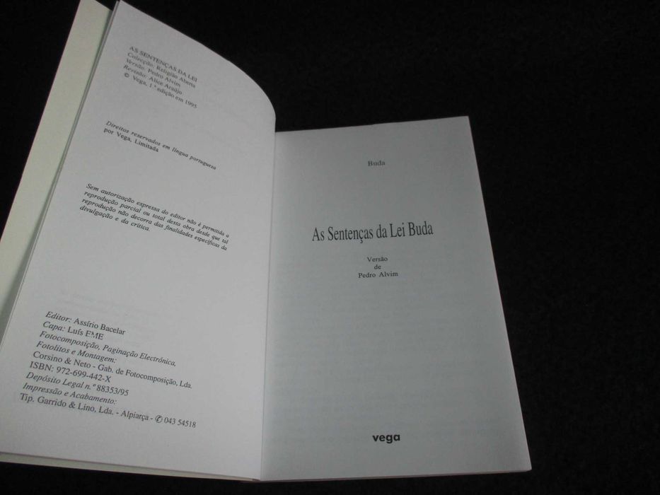 Livro As Sentenças da Lei Buda