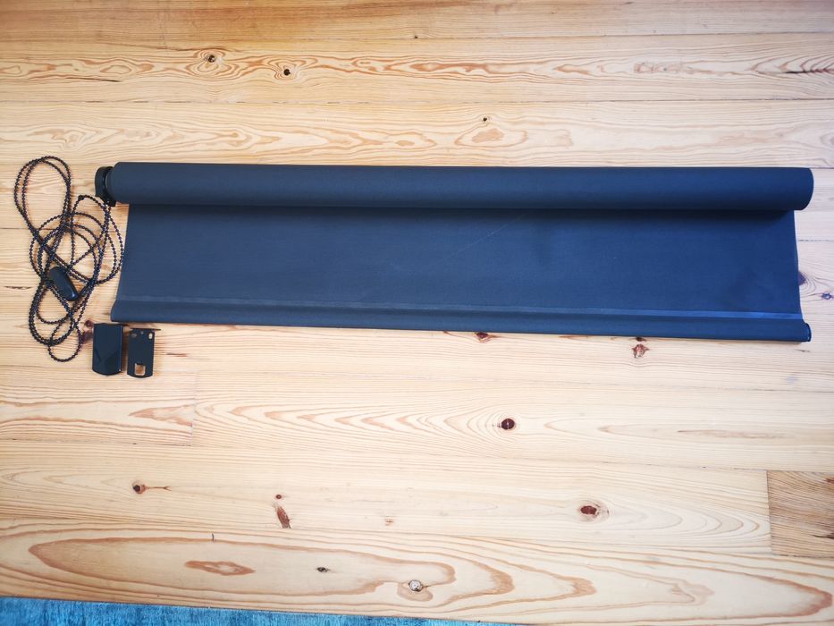 Estore emrolavel preto 105x250 cm, microperfurado, alta qualidade