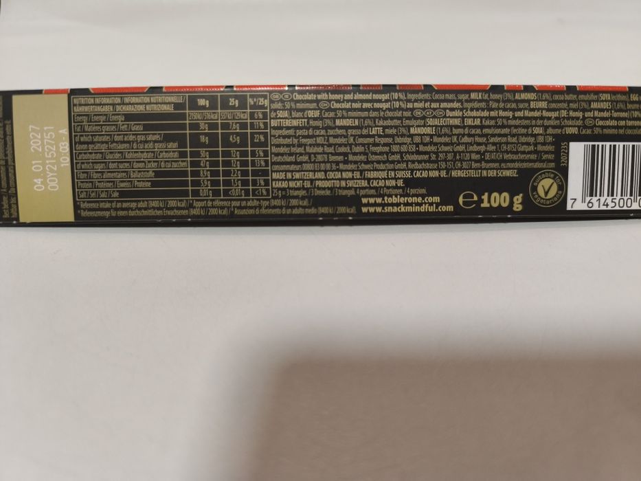 Toblerone dark ciemne 100 g czekolada