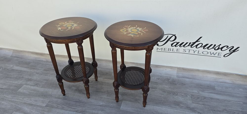 Stolik stylowy Chippendale Stoliki kpl 2 szt Intarsja