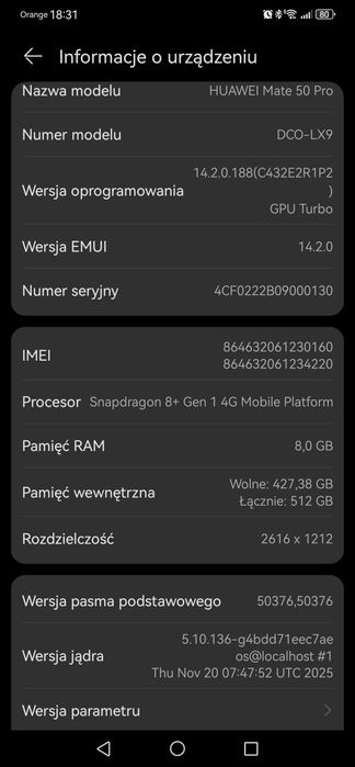Huawei mate 50 PRO - pomaranczowy