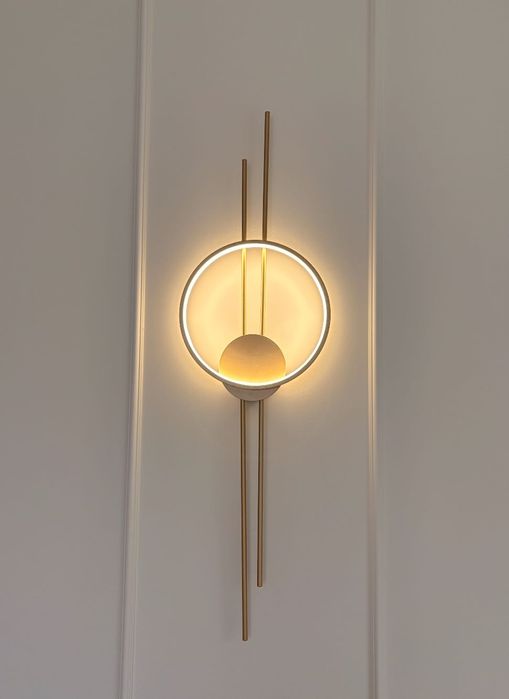 Dwa Kinkiety złoty szczotkowany LED