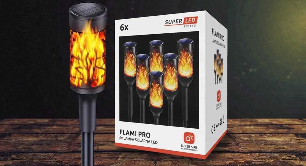 Садові світильники факели SuperLED на сонці