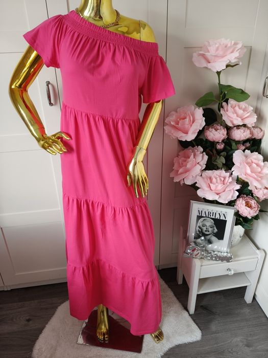 Nowa sukienka Hiszpanka  w kolorze fuksji  Bonprix R.36-42