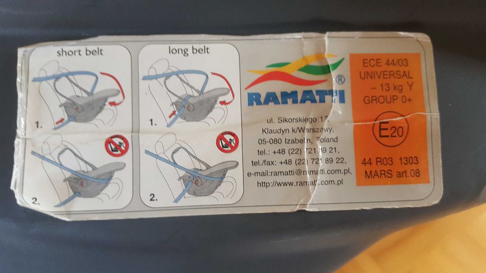 Fotelik 0-13 kg Ramatti MARS
