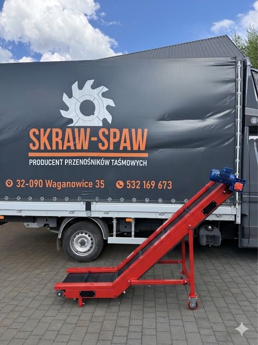 Przenośnik taśmowy, podajnik, taśmociąg łamany