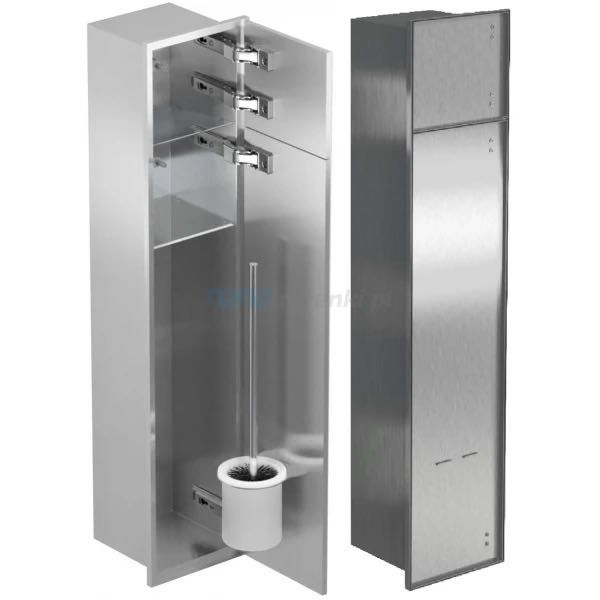 Schowek na szczotkę i papier toaletowy z drzwiami do położenia płytek