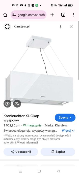 Okap kuchenny nowy