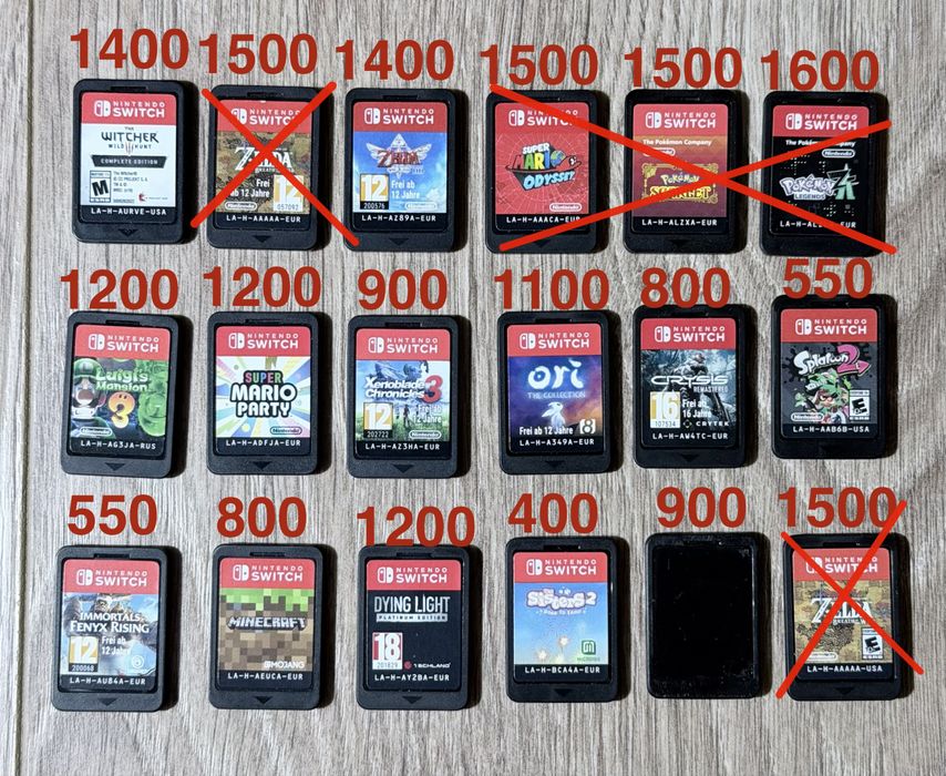 Nintendo Switch картриджі