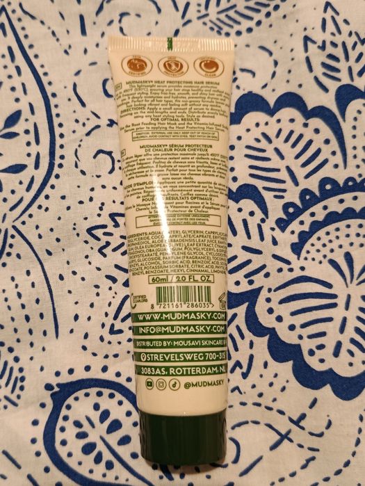 Mudmasky, heat protecting hair serum
