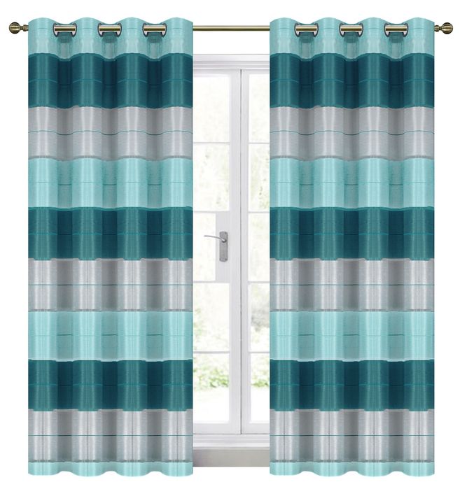 ‼️WYPRZEDAŻ ‼️2 Zasłony w turkusowe i białe pasy