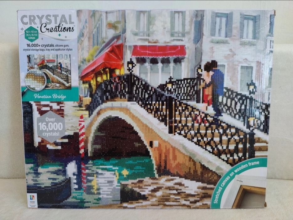 Nowy duży obraz haft mozaika diamentowa Hinkler 50X40cm Most Wenecki