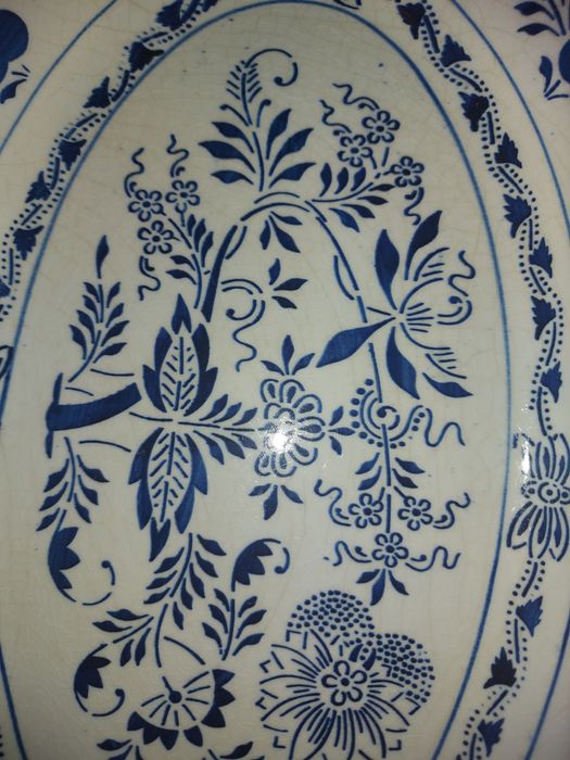 Antyczny duży półmisek 37x24cm wzór cebulowy  OKAZJA