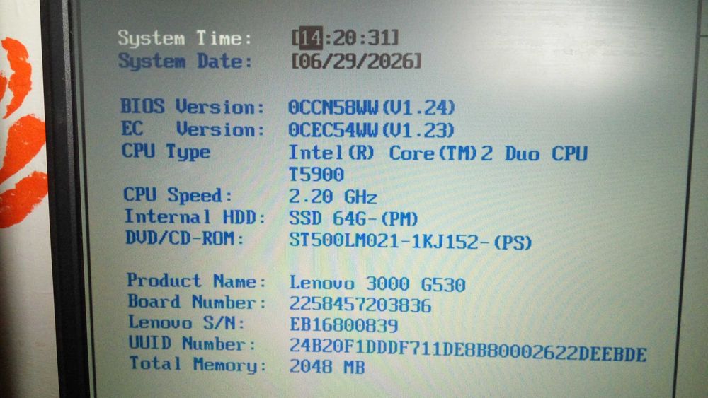 ноутбук, готовый к работе, Lenovo 3000 G530 недорого