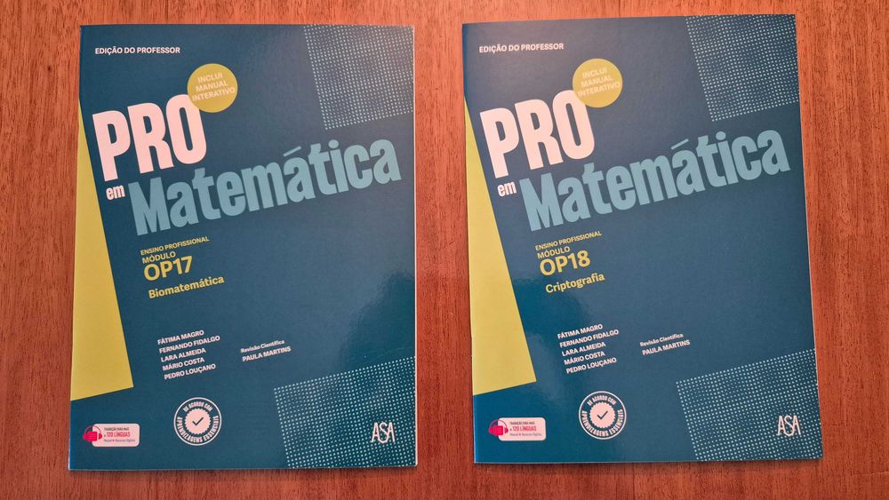 Vendo Dossier Professor e Manuais PRO EM MATEMÁTICA, Ano 3 - Profissional P5, P6, OP7, OP14 a OP18 - NOVO!