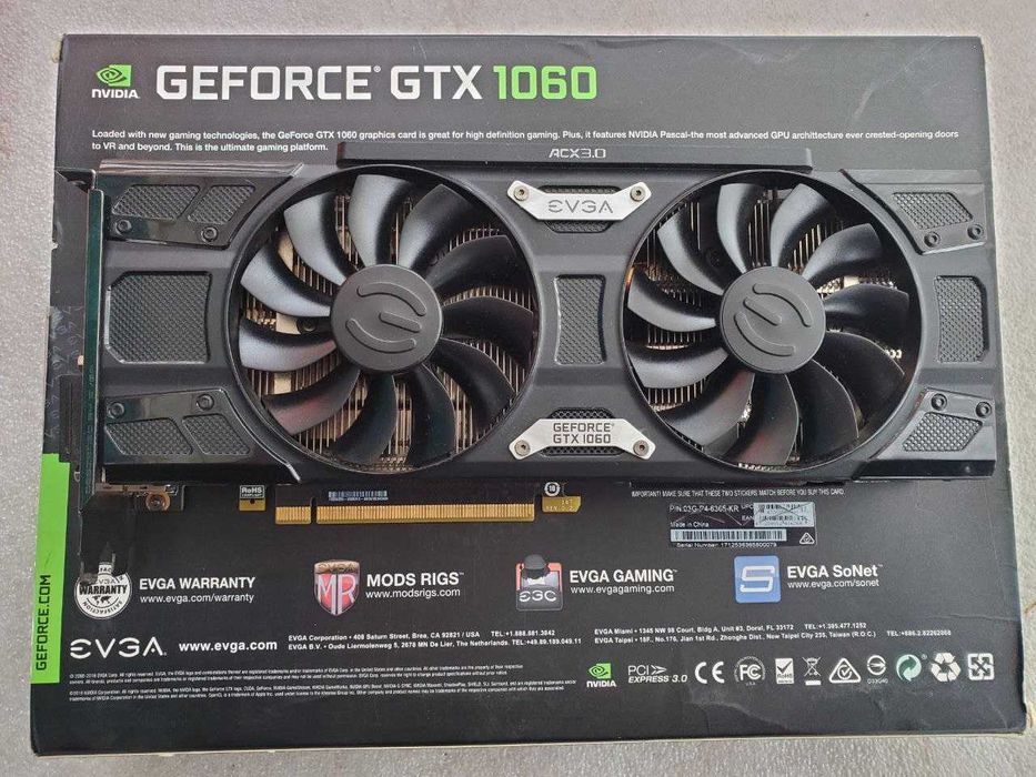 відіокарта  EVGA GTX1060 FTW+