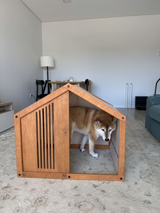 Casinha de madeira artesanal para cão