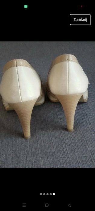 Piękne buty czółenka skórzane