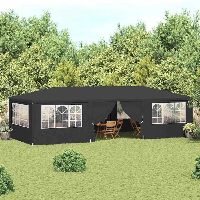Namiot imprezowy ze ściankami, 4x9 m, antracytowy, 90 g/m²