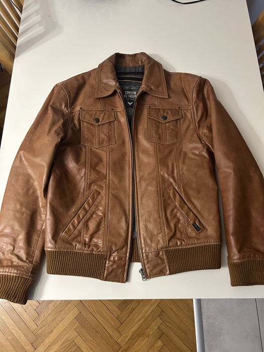 Kurtka skórzana brązowa