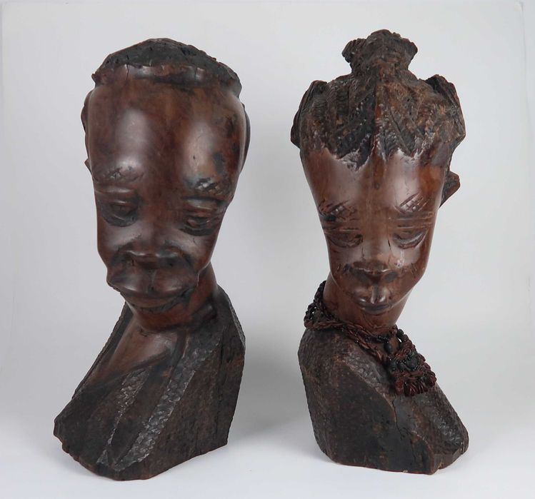 Arte Africana - Esculturas - Bustos de Casal - 30 cm