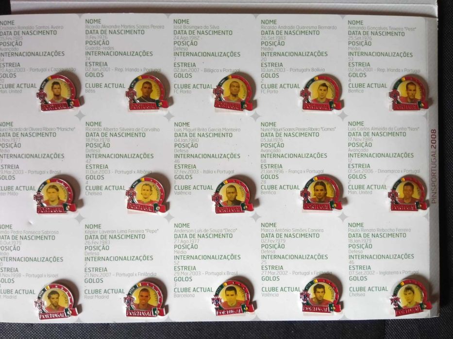 Caderneta com Pins da Seleção Nacional 2008.