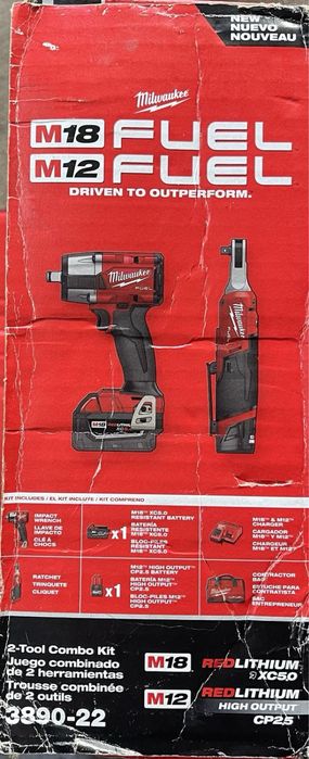 Milwaukee 3890-22 FUEL гайковерт +  гайковерт боковий БЕЗКОШТОВНА +%