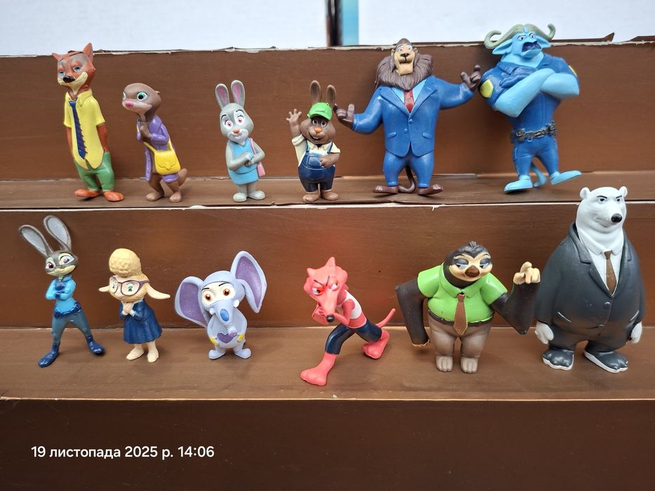 Зверополис набор фигурок 12 шт. Zootopia Джуди Ник Дисней зоотрополіс