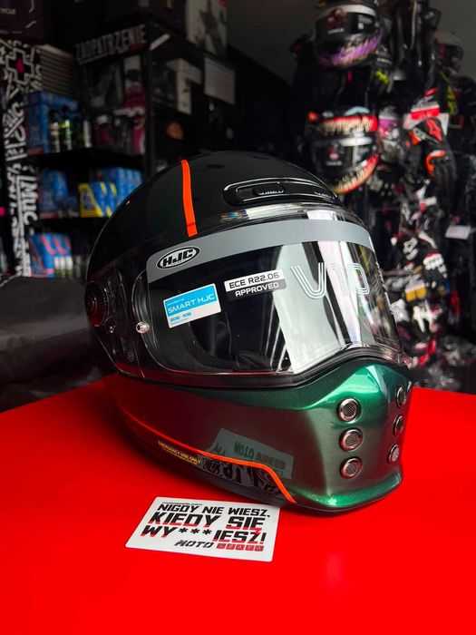 PROMOCJA! Kask motocyklowy HJC V10 HODU GREEN/BLACK 'S 'M/pytaj o rozmiary