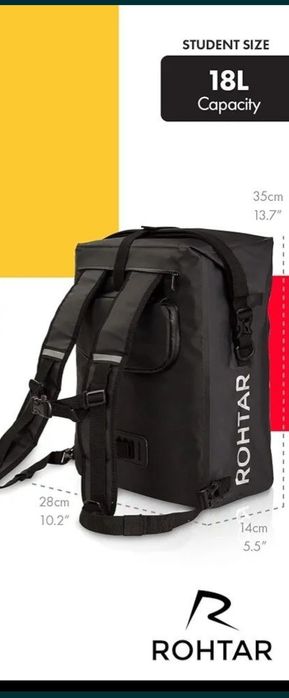 Sakwa torba rowerowa rohtar 18l czarna allround 3w1 Kalisz •
