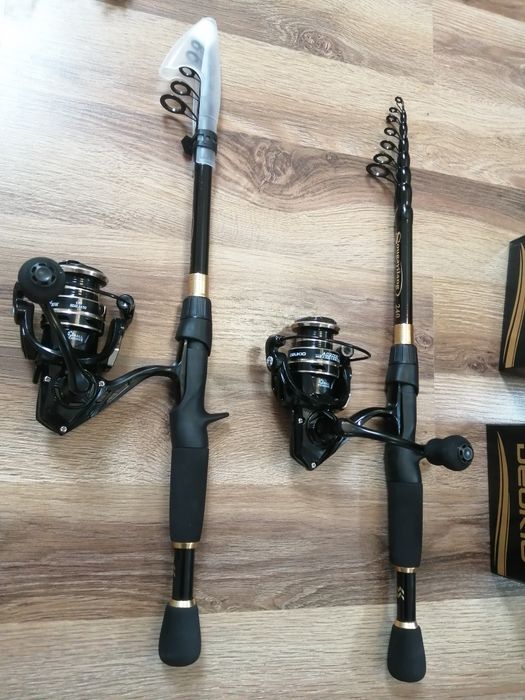 2x wędka teleskopowa spinningowa z kołowrotkiem 2.4m nowa