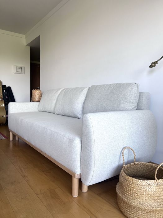 Sofá-cama IKEA GRUNNARP 3 lugares bege/ cinza — como novo