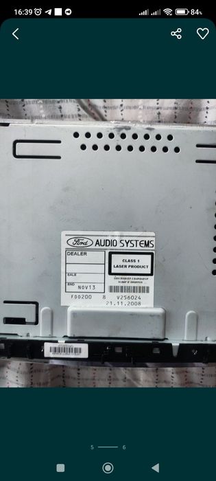 Магнітола Ford Focus Mk2,6000 CD  рестайлінг.