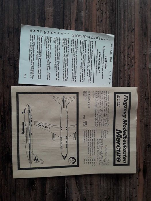 сборная модель самолета Mercure   ГДР