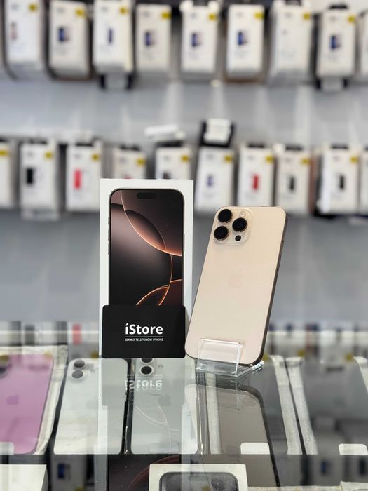 iPhone 16 PRO • 128 GB • Desert Titanium • 93% bateria • GWARANCJA • raty !!!