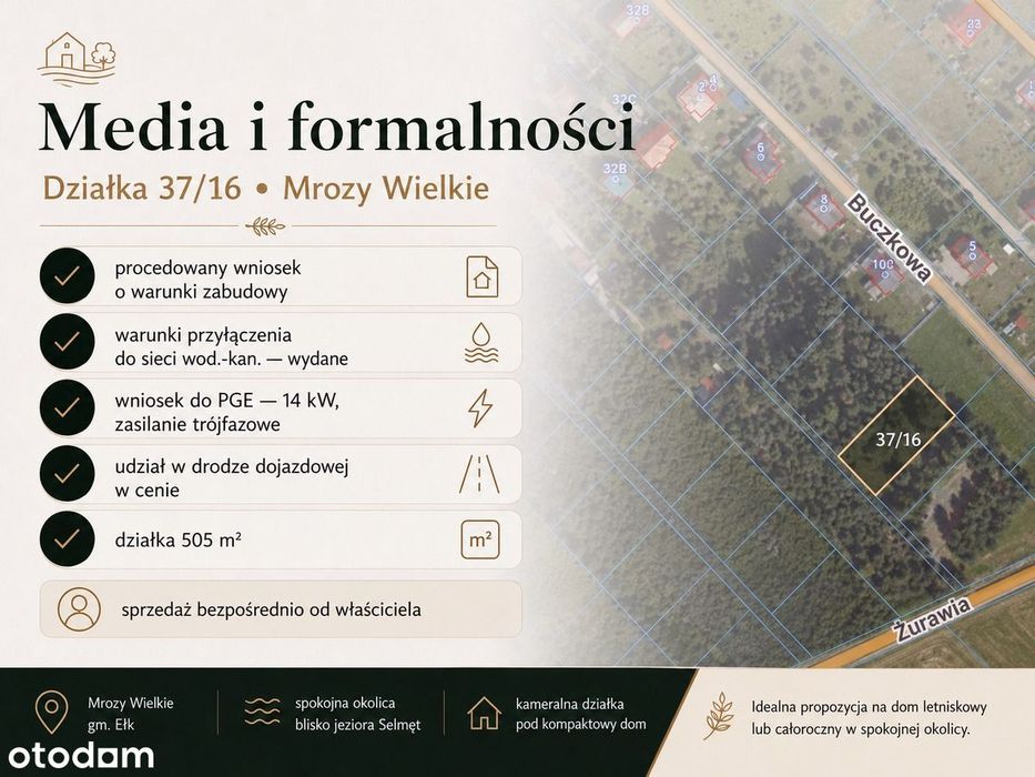 Działka 505 m² | Mrozy Wielkie | 5 km od Ełku | Selmęt | media - Widok 3