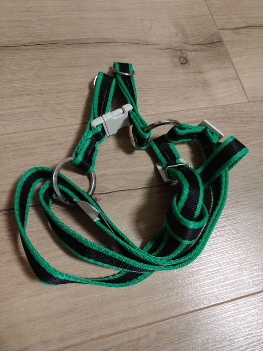 Szelki dla psa zielono żółte 11A