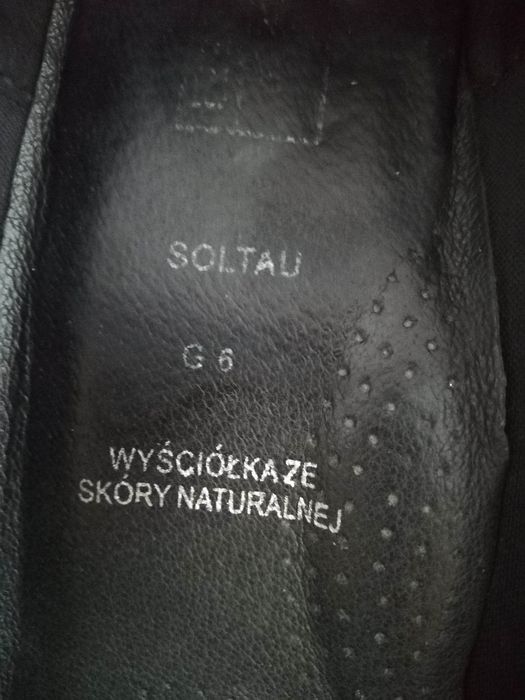 Czarne czółenka buty damskie na niskim obcasie wyściółka ze skóry