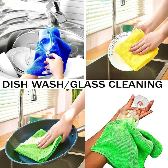 Ścierka mikrofibra bardzo chłonna, 350 g/m2, zestaw 9 szt. 40x40