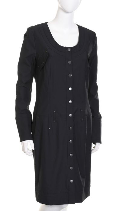 CLAUDIA STRATER elegancka czarna sukienka etui długi rękaw midi r. 40