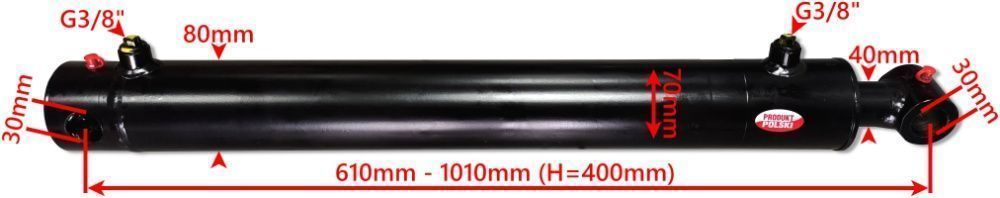 Siłownik Hydrauliczny SMT1G 70x40 SKOK 400 2-STR [2282]