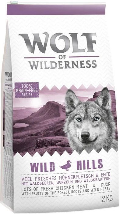 Karam dla psa Wolf of wilderness bez zbóż Kaczka 400 g Nowa