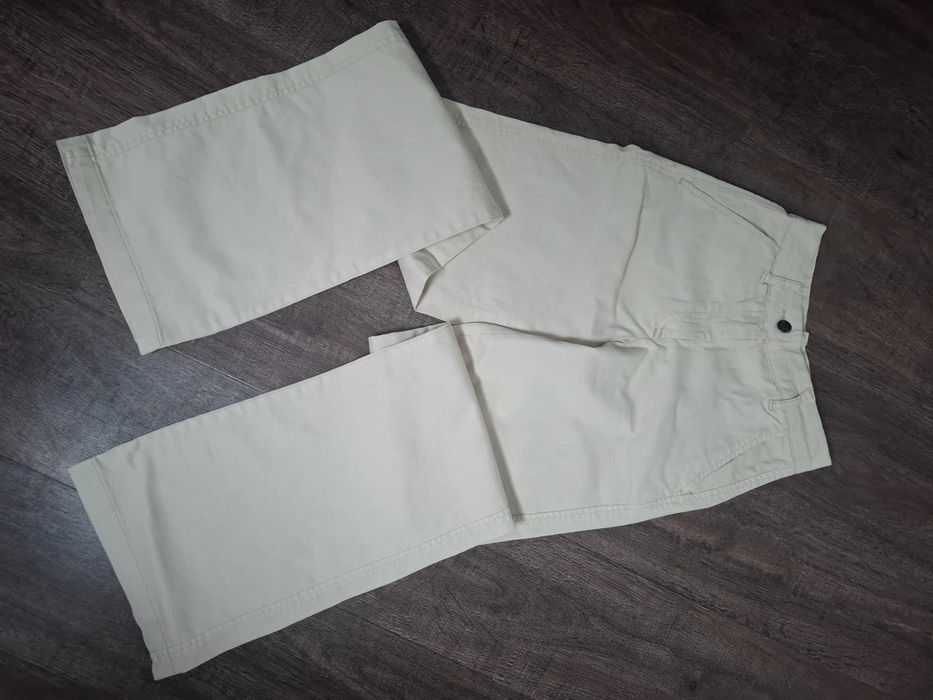 Beżowe proste spodnie (471)