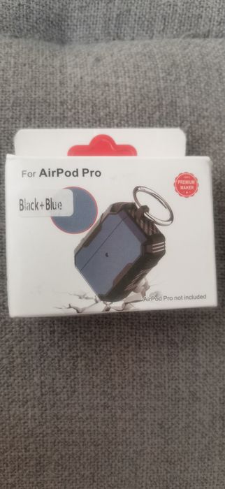 Nowe pancerne etui Black+Blue do AirPods Pro z karabińczykiem