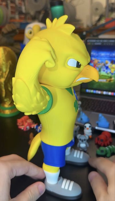 Mascote Brasil 3D | Estatueta Decorativa | Torcedor | Futebol